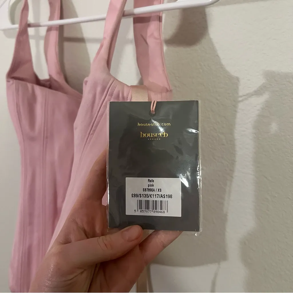 House of CB RAFA Fairy Pink Satin Longline Corset Top - Image 4