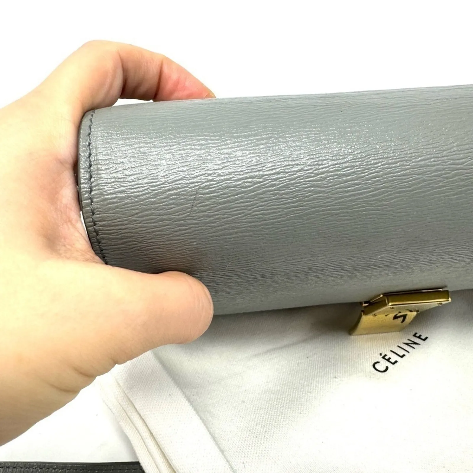 Celine Classic Box Bag – Medium Grey Calfskin, Phoebe Philo Era - Image 6