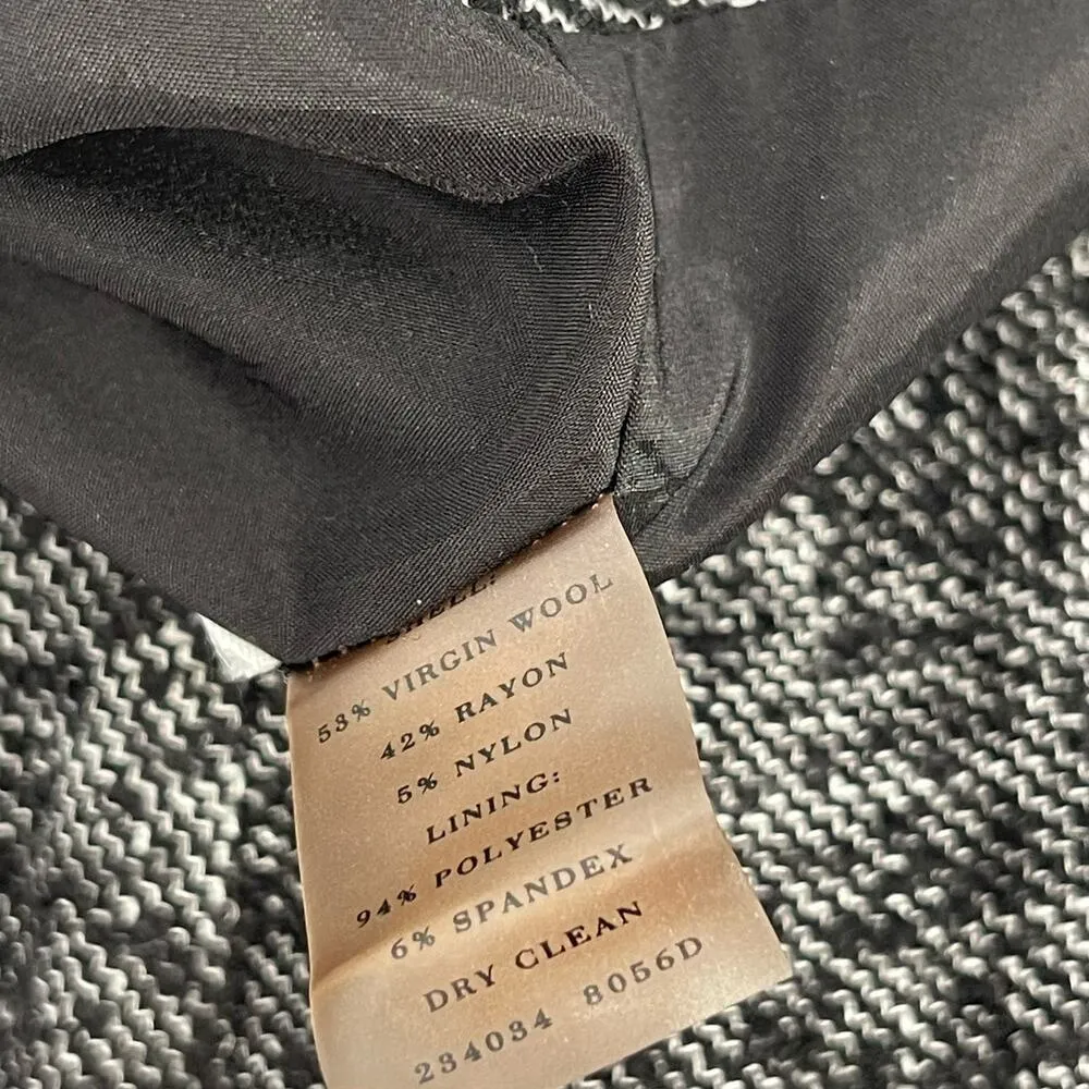 ANN TAYLOR Skirt Size 12 Virgin Wool Blend Tweed Black Business Casual Office - Image 10