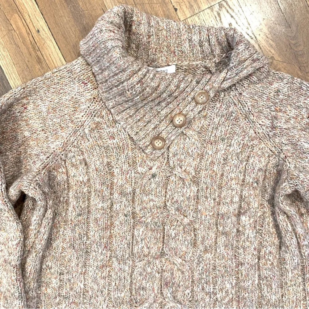 Dressbarn Womans Tan Rainbow Knit Turtleneck Sweater Size 14/16 - Image 3
