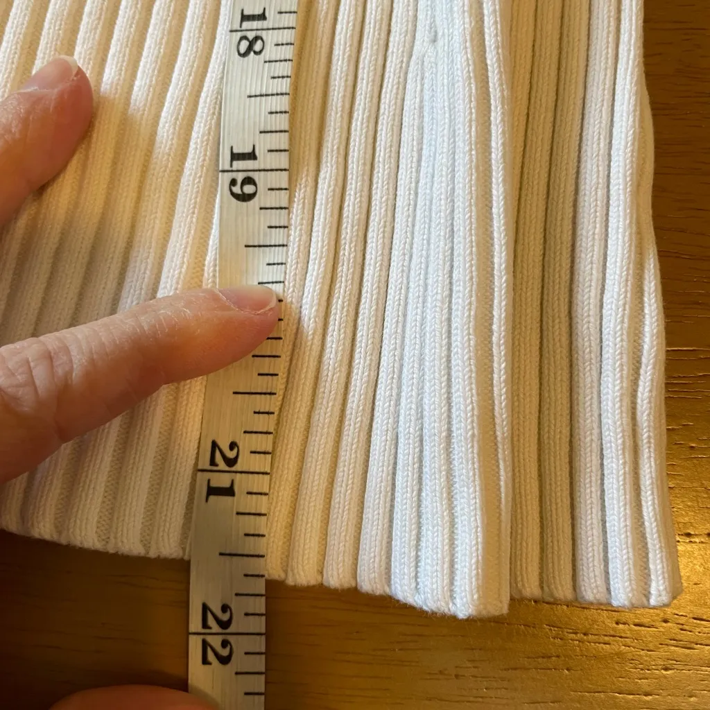 GAP White Ribbed Long Sleeve Turtleneck - Image 4