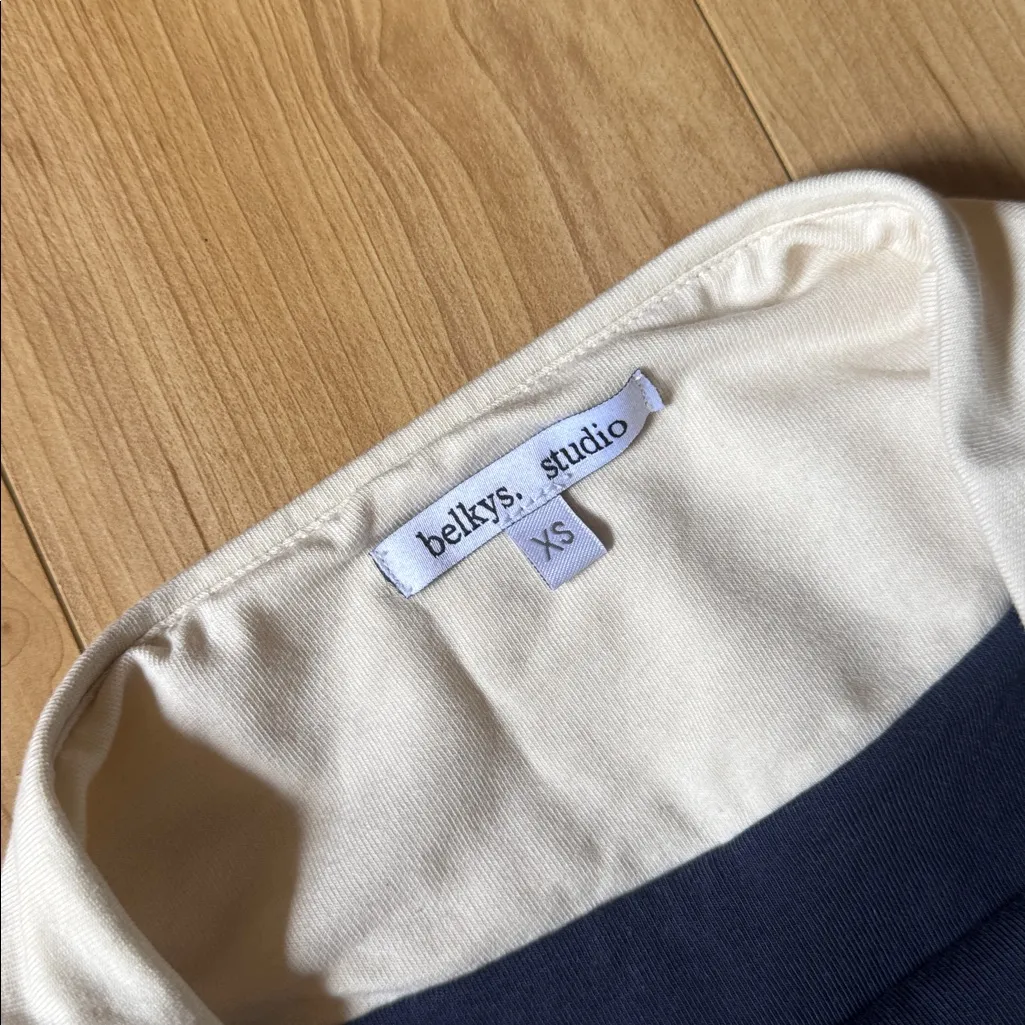 Navy and White Strapless Dress Blue Size XS - Image 3