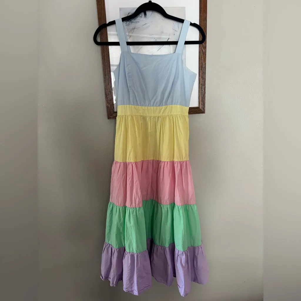 English Factory Colorblock Tiered Midi Dress - Image 3
