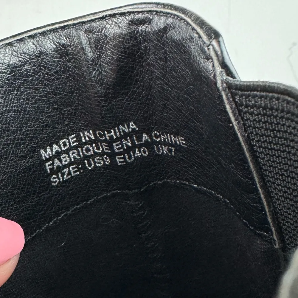 Urban Outfitters Lola Square Toe Harness Boots Sz 9 Black Western Biker - Image 15