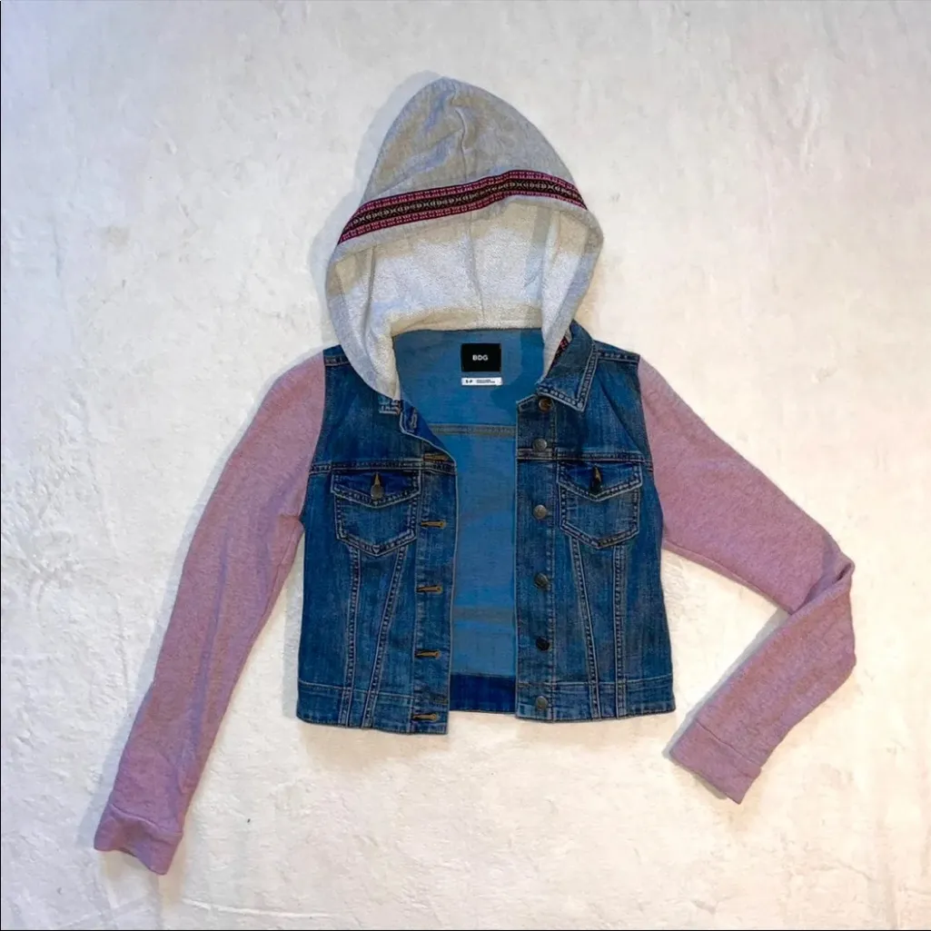 Womens BDG Denim Jean Sweatshirt jacket size Small - Image 2