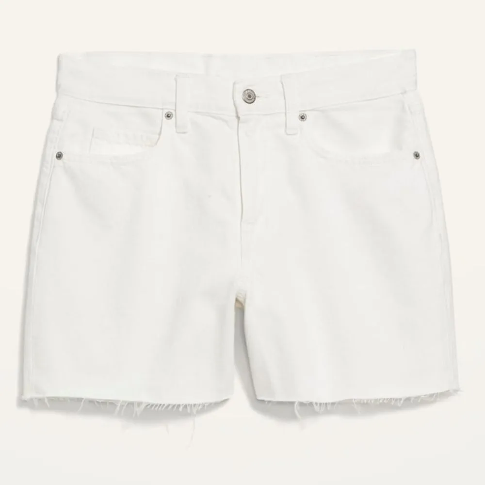 Old Navy High-Waisted Slouchy Straight White Cut-Off Jean Shorts Size 20 - Image 3