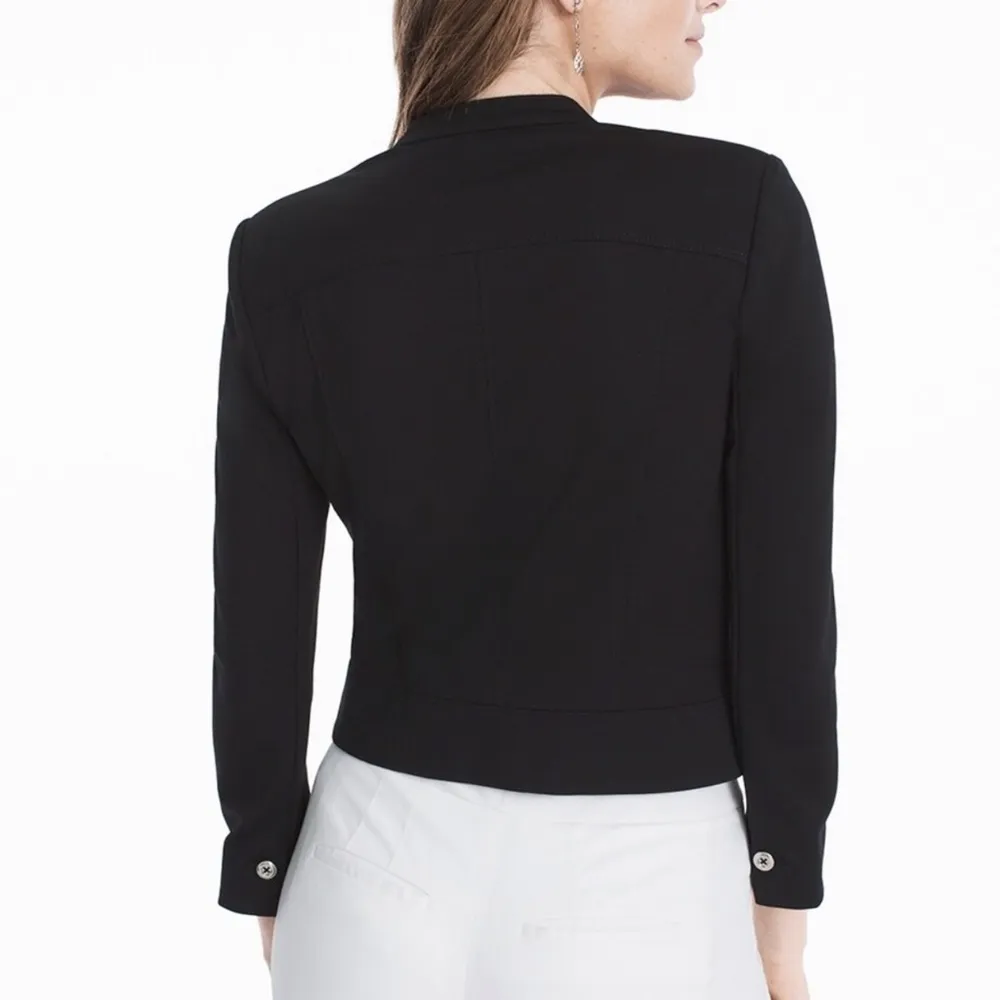 White House Black Market Ponte Blazer Jacket Size 0 XS - Image 2