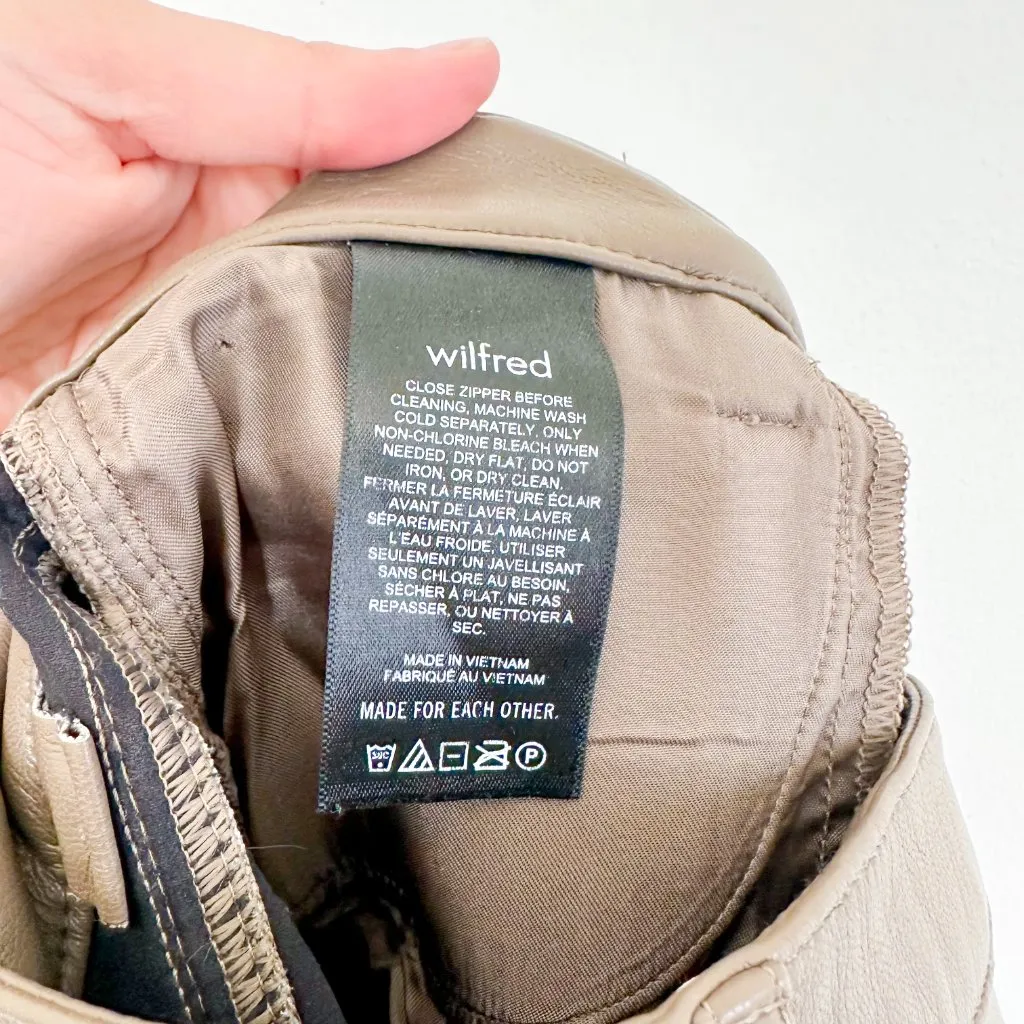 Wilfred | Aritzia‎ Melina High-Waisted Vegan Leather Pants Taupe Brown Size 0 - Image 8