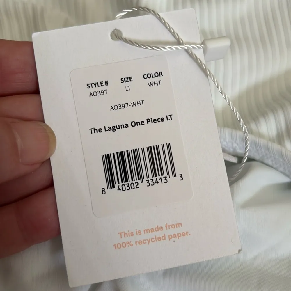 Andie Swim The Laguna One Piece LT Swimsuit‎ White Ribbed size L Tall NWT - Image 6