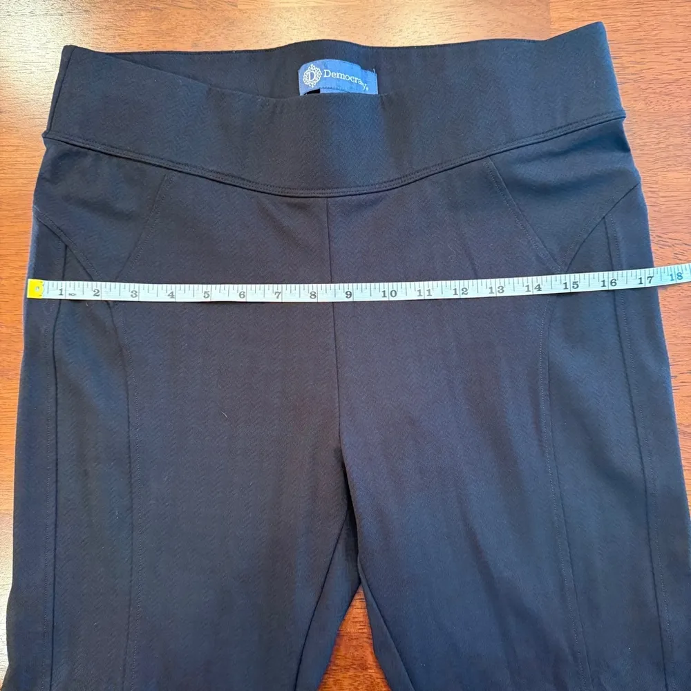 Democracy Glider Leggings Black Herringbone Size Large Pull On Pants Compression - Image 6