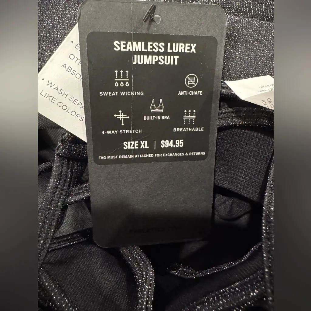 Fabletics Seamless Lurex Glitter Jumpsuit XL NWT - Image 2