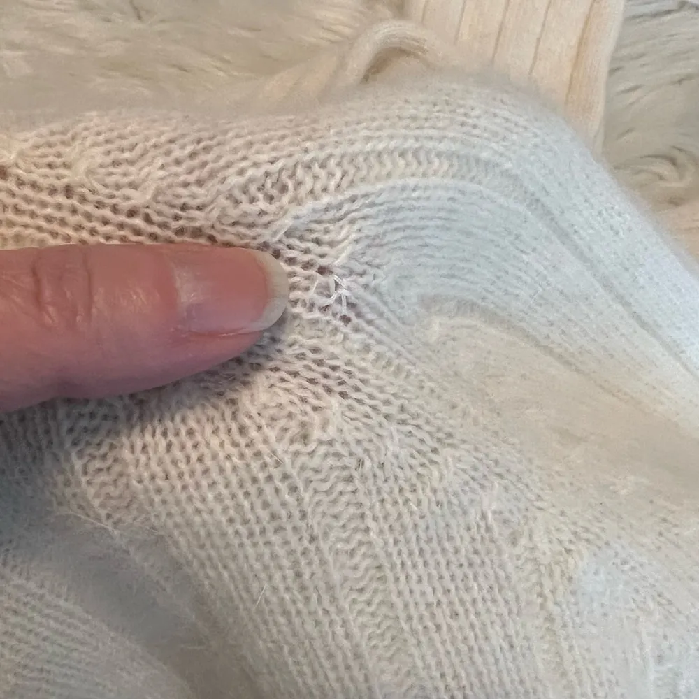 Andrea Viccaro Lambswool Angora Rabbit Hair Sweater Women’s Size Large Cream - Image 8