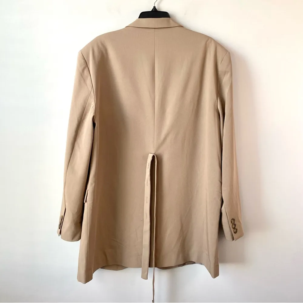 Topshop Belted Blazer Jacket Beige 12 - Image 8