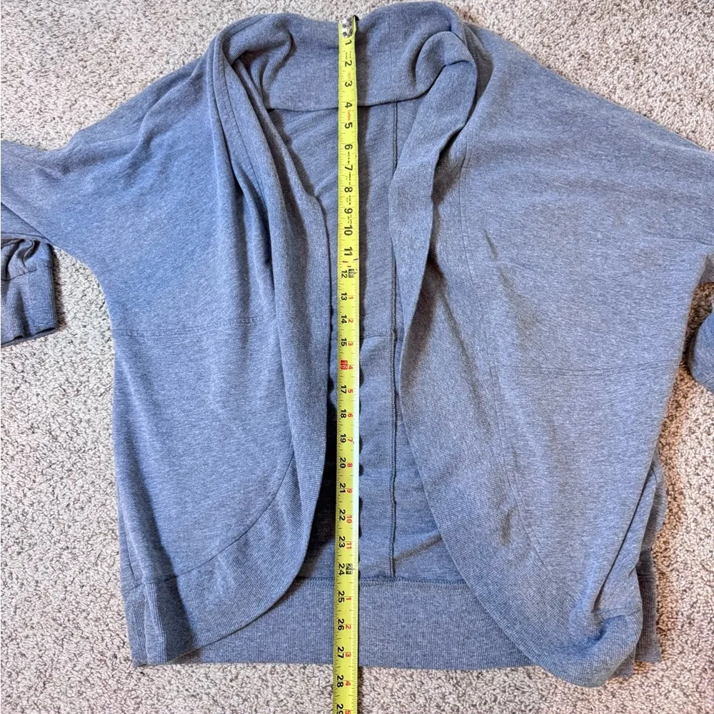 Banana Republic Gray Open Front Cardigan L Chic Cozy Classic Minimalist Office - Image 5