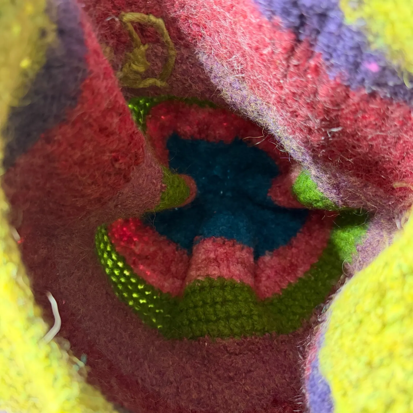 Boho Crochet Knit Striped Hobo Bag Multicolor Slouchy Tote Hippie Granny Square Pink - Image 4