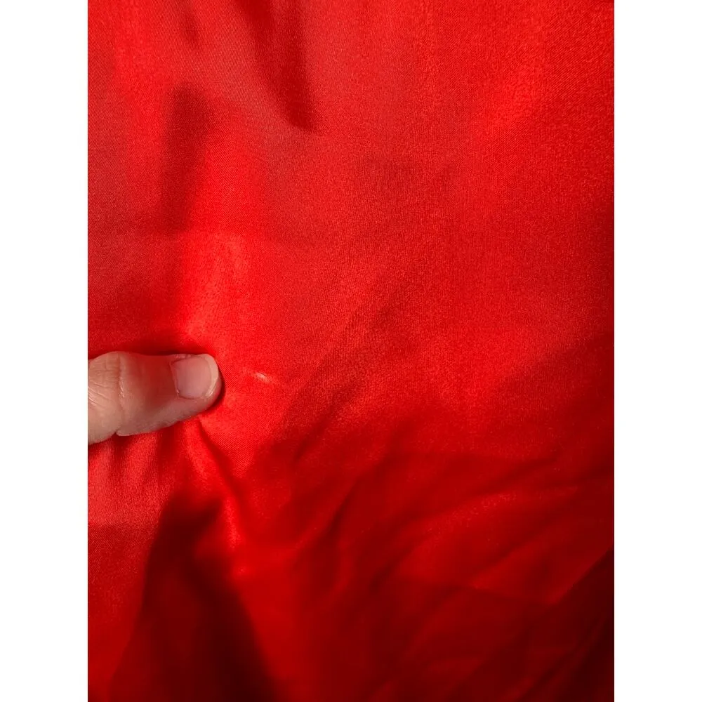 ATLIEN Red Satin Ruffle Sleeveless Crewneck Waist Tie Shift Dress Size Large - Image 9