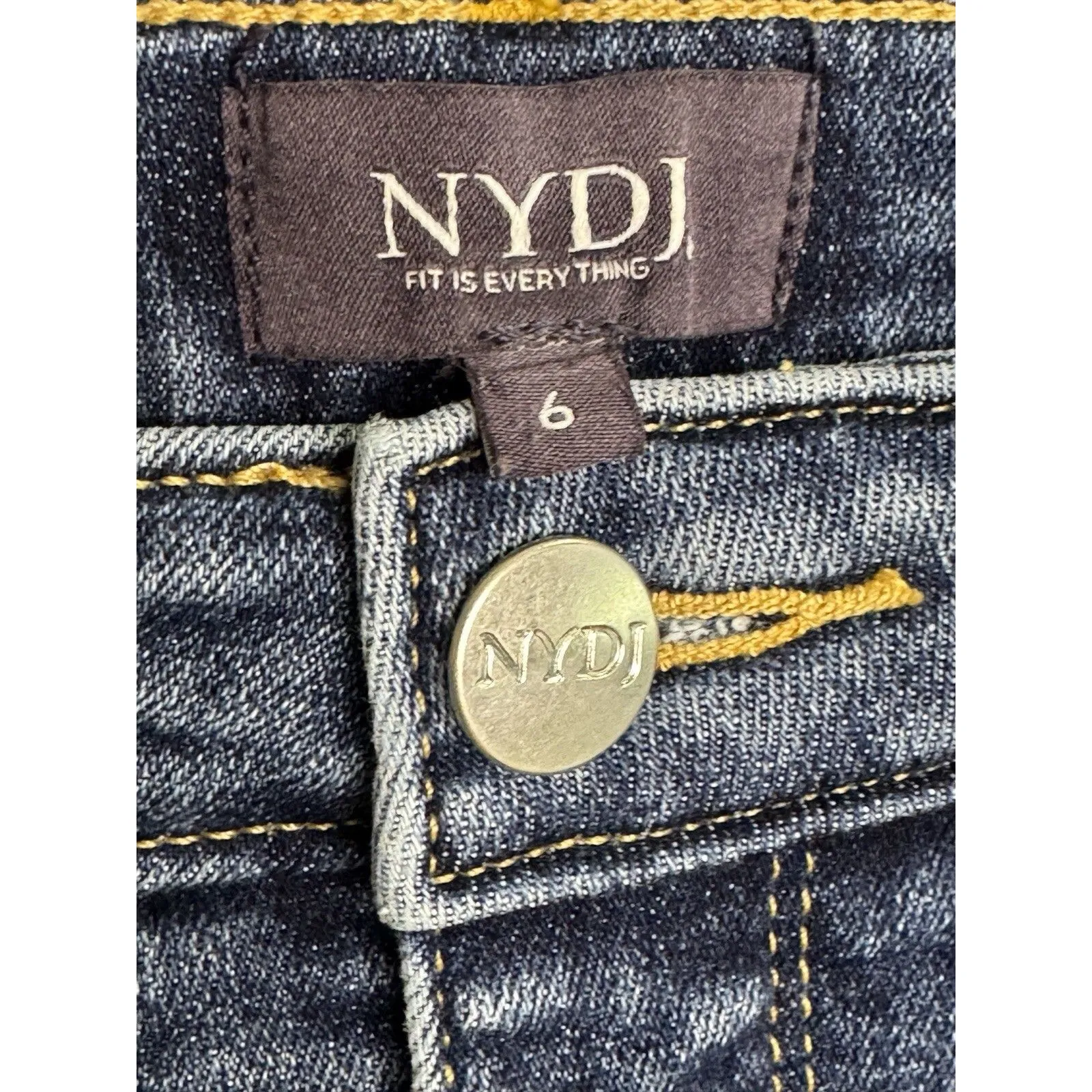 NYDJ Size 6 Seline Wide Leg Denim Pedal Pusher Culottes Lift Tuck Stretch - Image 3