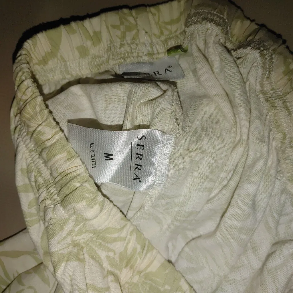 Serra Printed Pajama Set Camo Crop Pants Medium Palm plants - Image 6