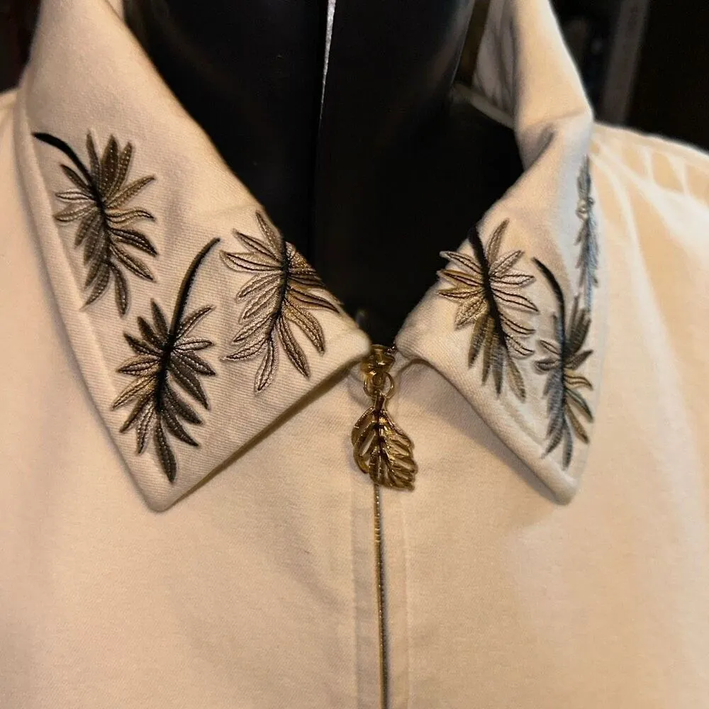 St Johns embroidered palm tree L dog show style zip jacket - Image 2