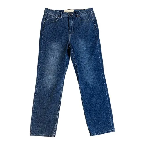 Soft Surroundings Size 12 Medium Blue Ultimate Denim Straight Leg Ankle Jeans - Image 2