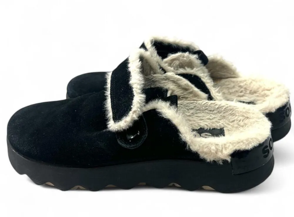 Sorel | 5 | Women's VIIBE Cozy Clog Flats Slip Slide On Open Heel Flats Sherpa - Image 2