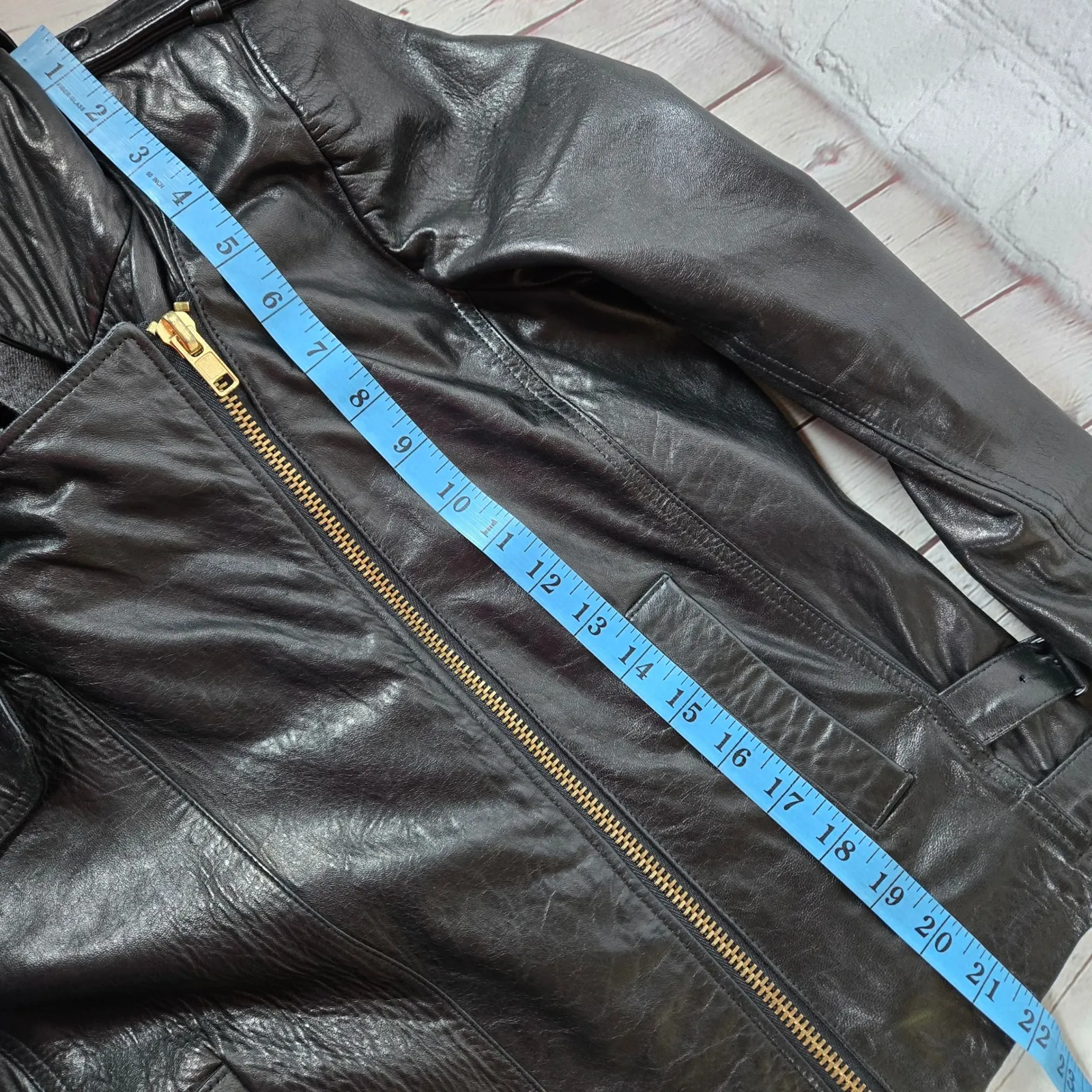 ALC Black Lamb Leather Hooded Moto Jacket Paneled Wool Blend Contrast Trim 4 - Image 11