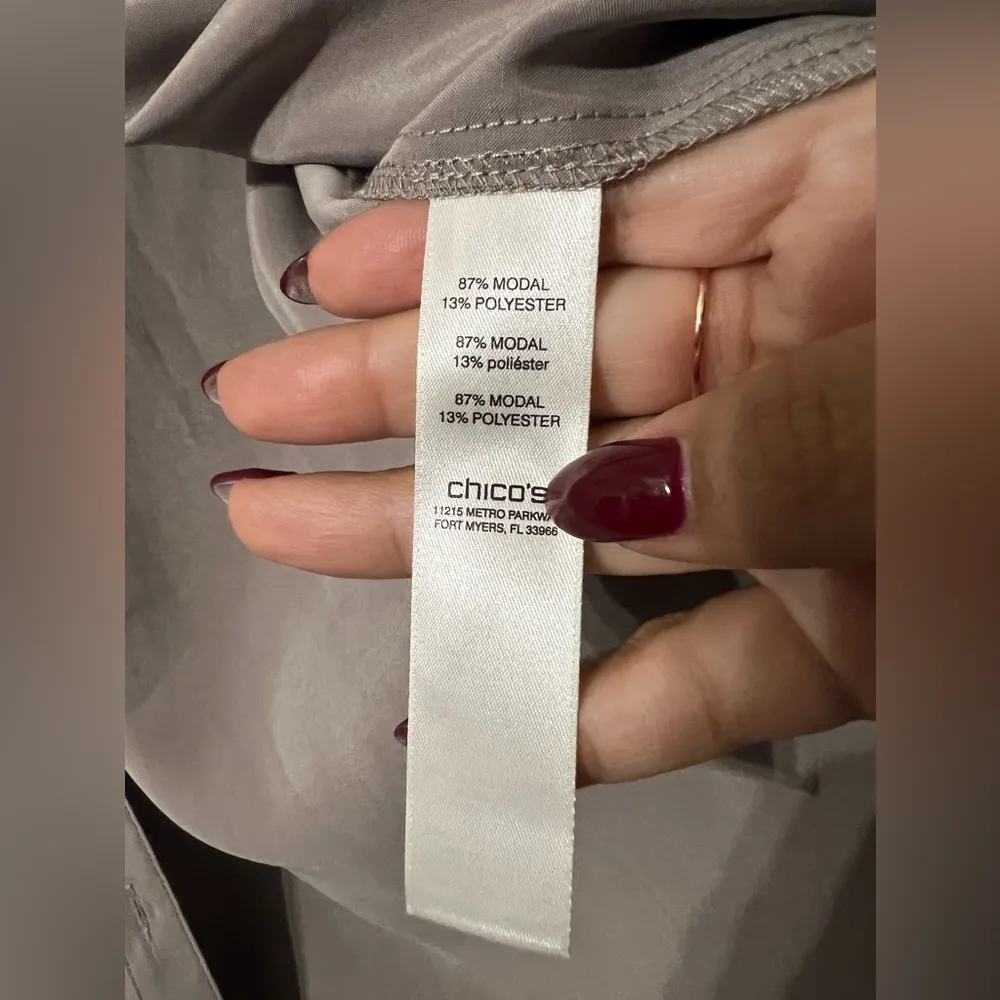 NWT CHICO’S Sofia Silky chic button down blouse - Size 1/Medium - Image 5