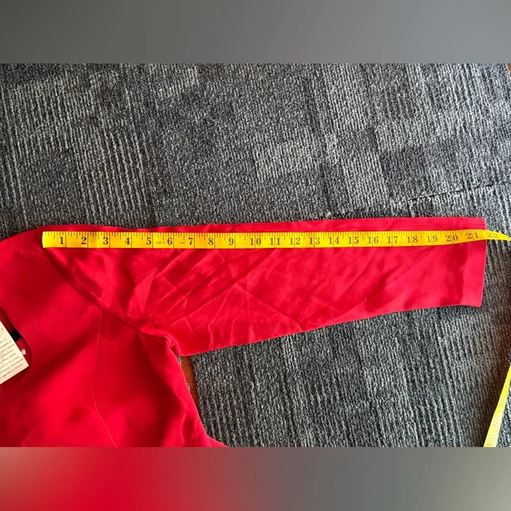 HUGO BUSCATI. NWT Silk Long Sleeve Mini Dress, Classic Red, SIZE 10 - Image 13