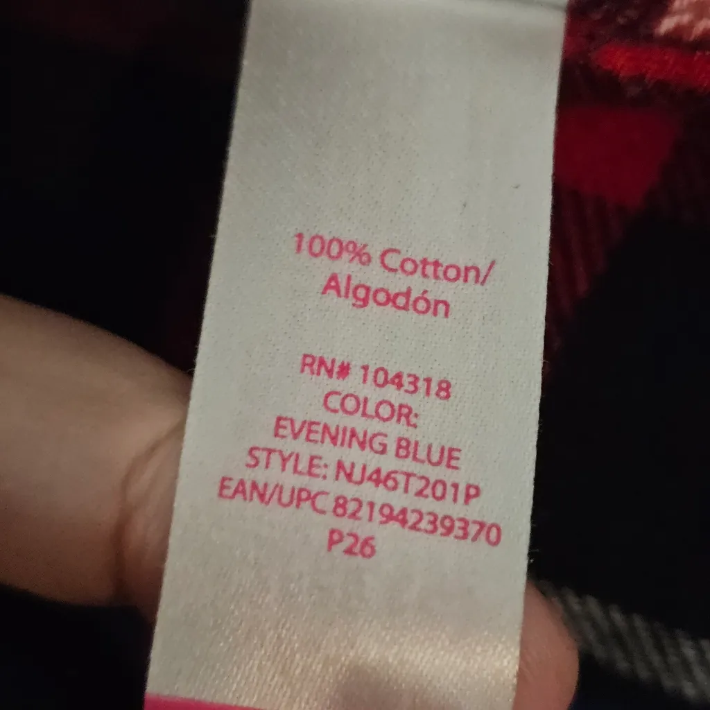 No Boundaries  Red And Blue Plaid Button Down Tunic Blouse With Rollable Sleeves - Image 5