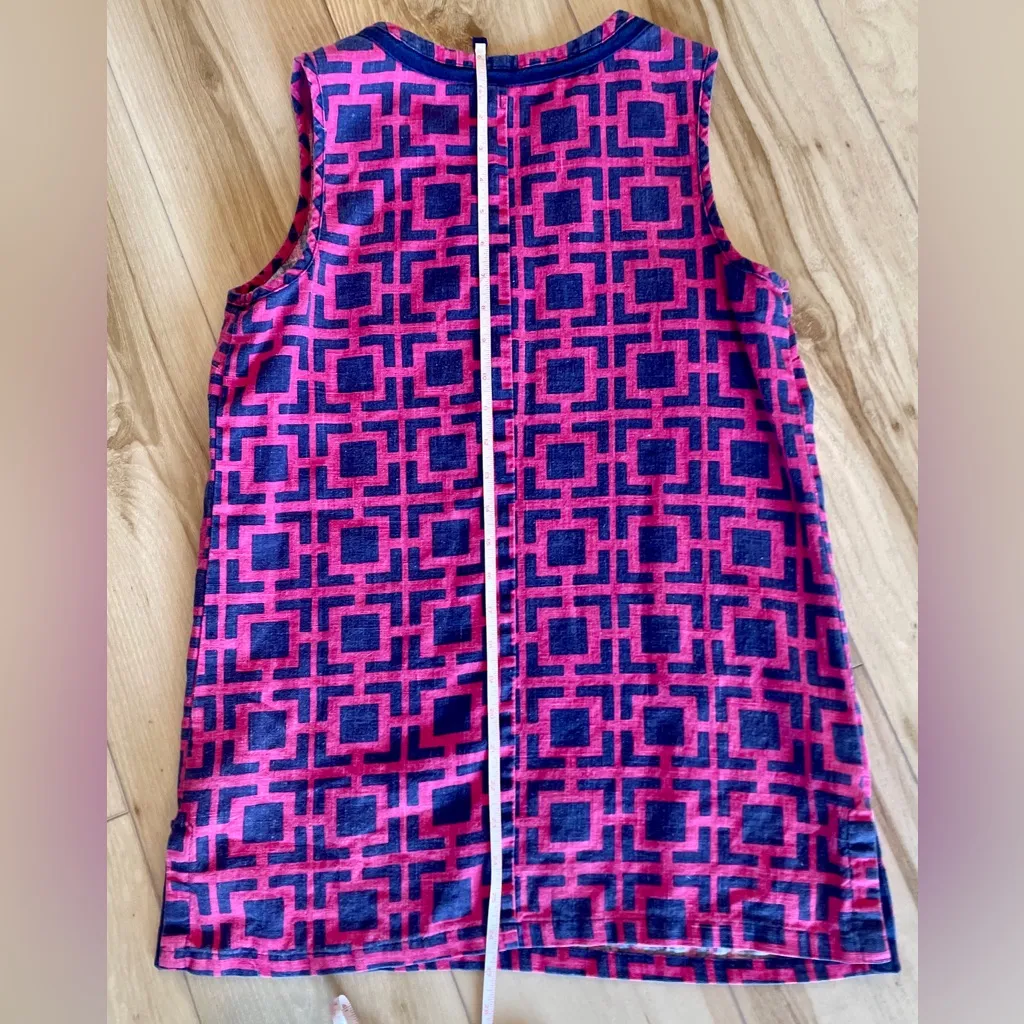 CHARMING CHARLIE Women Small pink blue geometric v-neck sleeveless tunic Top - Image 16
