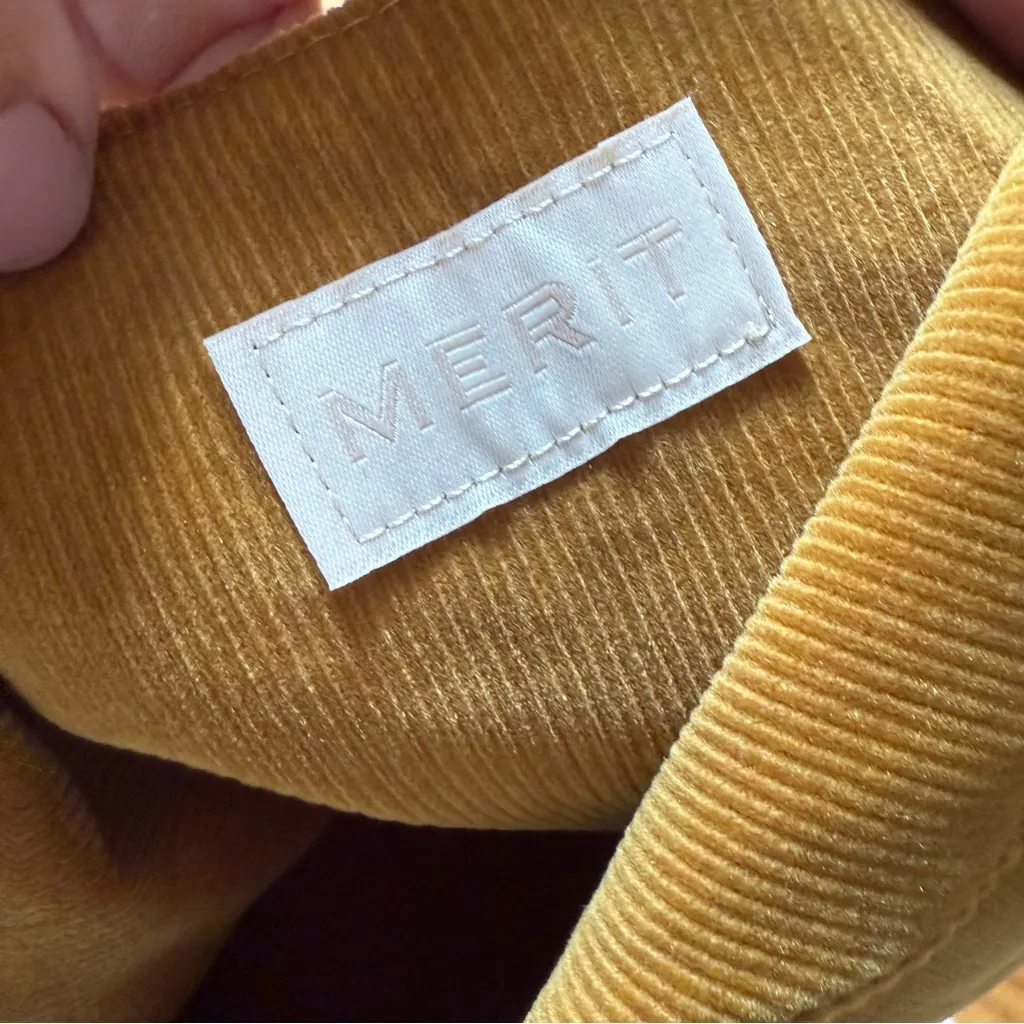 Merit Beauty The Signature Bag Brown Knot Corduroy Makeup Toiletry Pouch Travel - Image 7