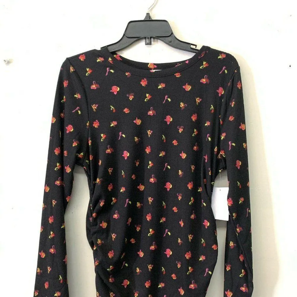 ABOUND Womens Multicolor Floral Print Long Sleeve Ruched Sheath Dress Size Small - Image 3