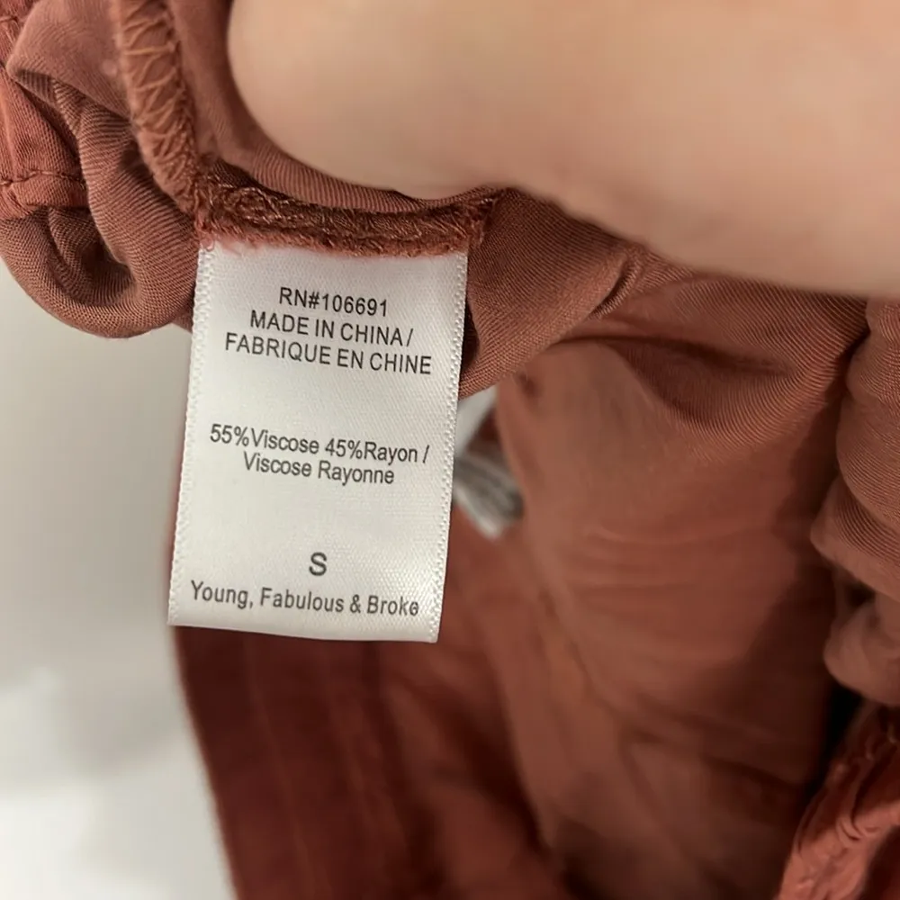 Young Fabulous & Broke Small Orange Drawstring Cargo Jogger Pants - Image 11