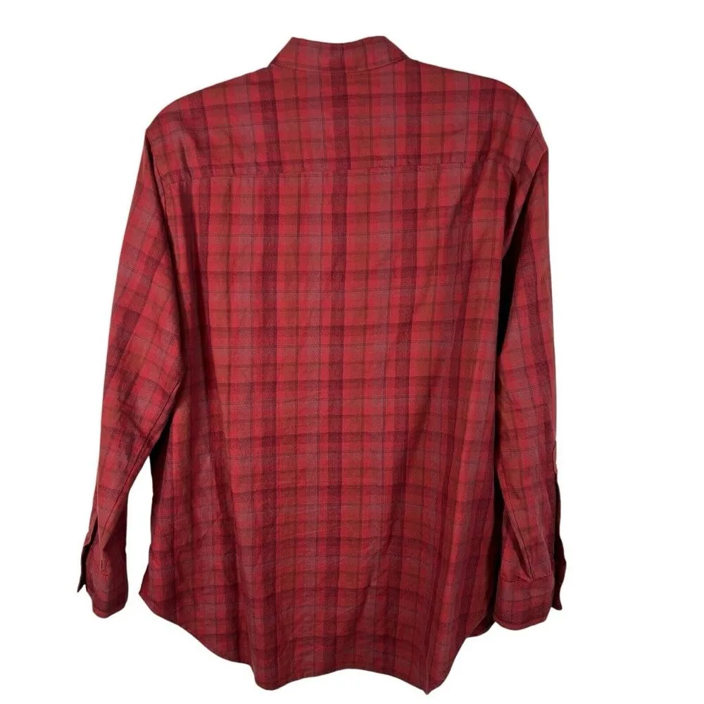 Madewell Red Plaid Oversized Ex-Boyfriend Shirt Size M Pocket Long Sleeve Preppy - Image 2