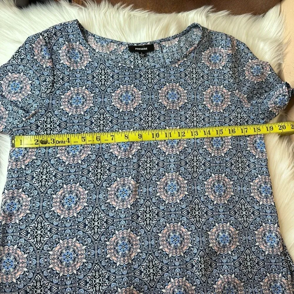 Premise Blue & Pink Blouse Size Small - Image 6