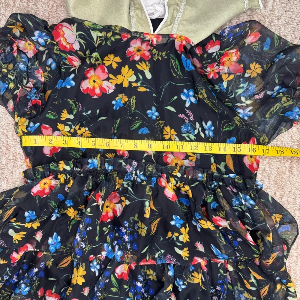 Unbranded Floral Blue Puff Sleeve Midi Dress Size Small. #30 Pink - Image 11