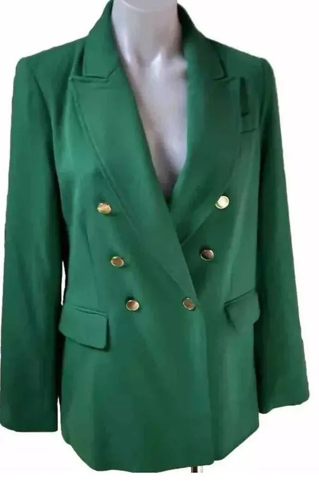 Rachel Zoe, Kelly Green, Women’s Double Breasted Fully Lined Blazer, Size Small - Image 2