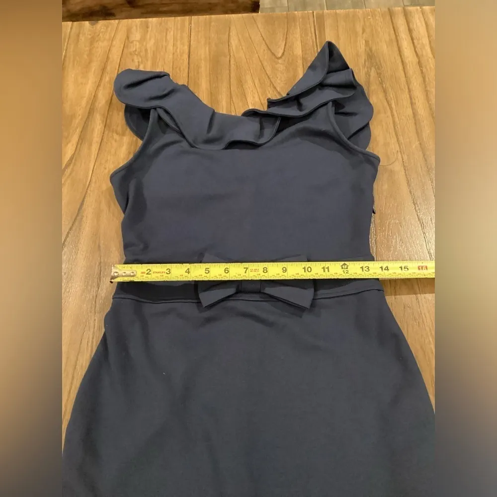 Red Valentino Spa ruffle Sheath bow Bodycon Mini Dress Navy Sleeveless short M - Image 4
