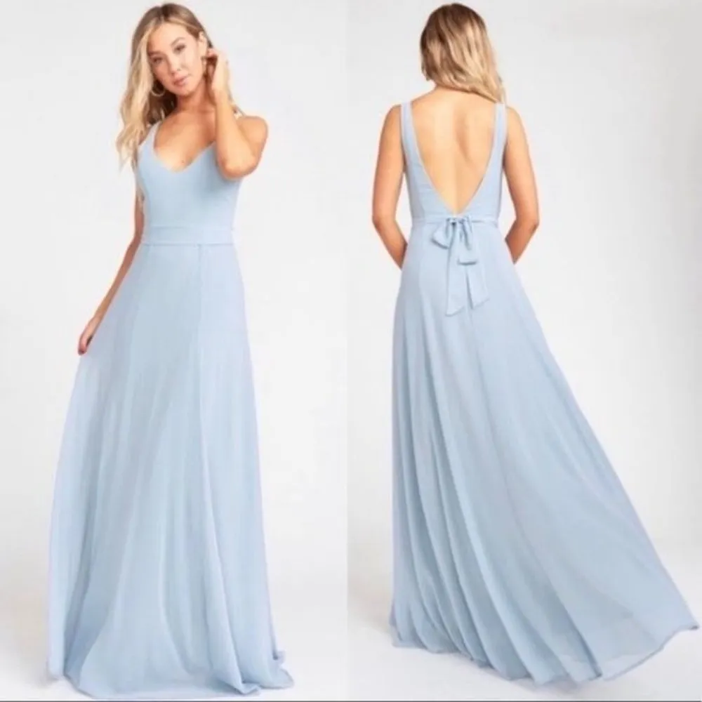 Show Me Your MuMu Jenn Maxi Dress Steel Blue NWT - Image 3