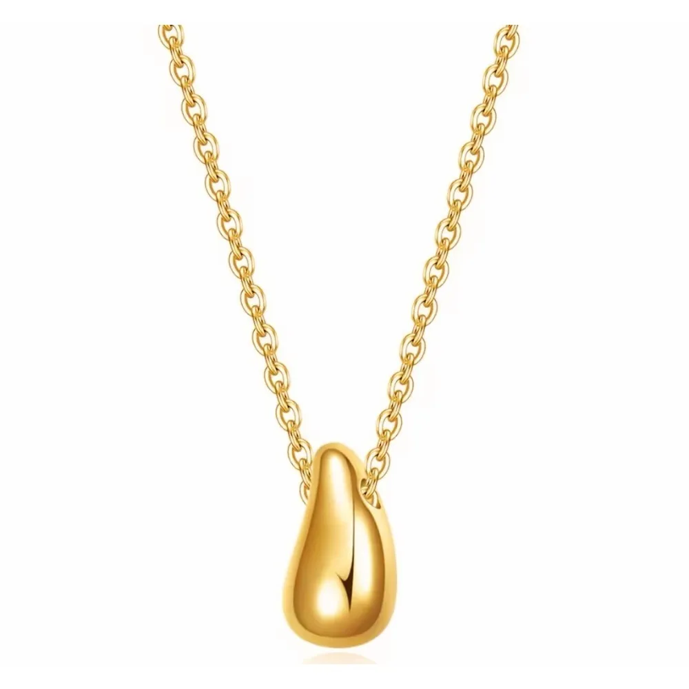 NEW Teardrop‎ Pendant Necklace Gold Plated Sterling Silver Minimalist Jewelry - Image 6