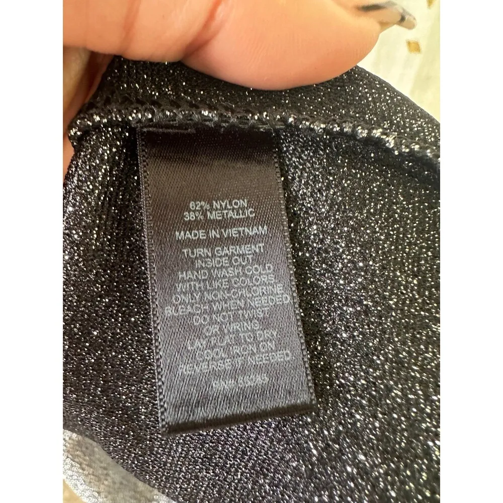 Express Women's Semi Sheer Metallic Shimmer Holiday Racerback Tank Top S - Image 6