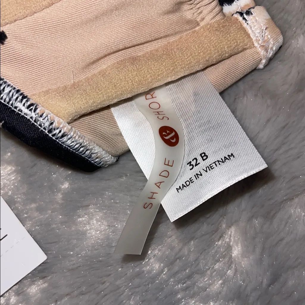 Shade & Shore Beige and Black Zebra Print Bikini Top Size 32B - Image 2