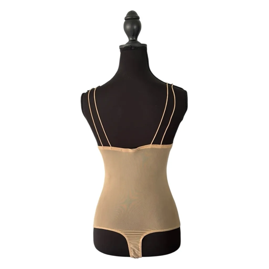 Haute Monde Rhinestone Thong Body Suite Womens Medium Nude Swiftie Festival Rave - Image 4