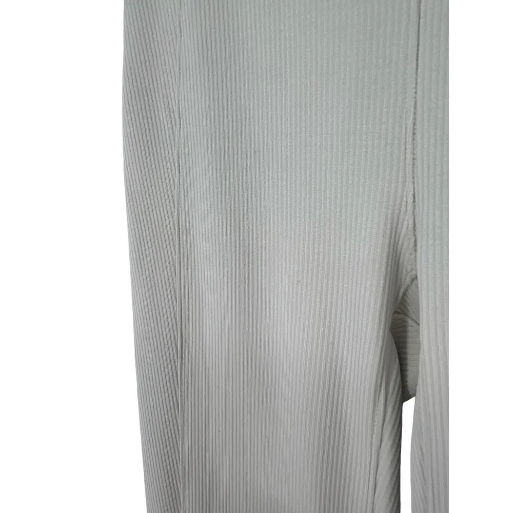 Brushed Softstreme Ribbed Zip Flared Pant Bone - Image 8