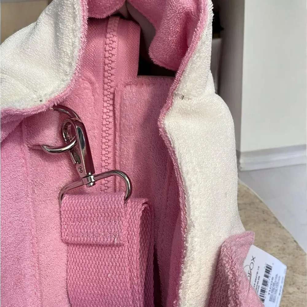 Wildfox NWT Terry Tennis/Pickle Ball Tote Bag White/Pink - Image 3