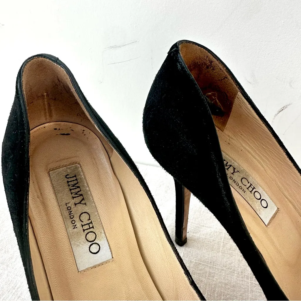 Jimmy Choo Ellis 120 suede platform pumps Black Luxury‎ Leather size 36.5 - Image 10