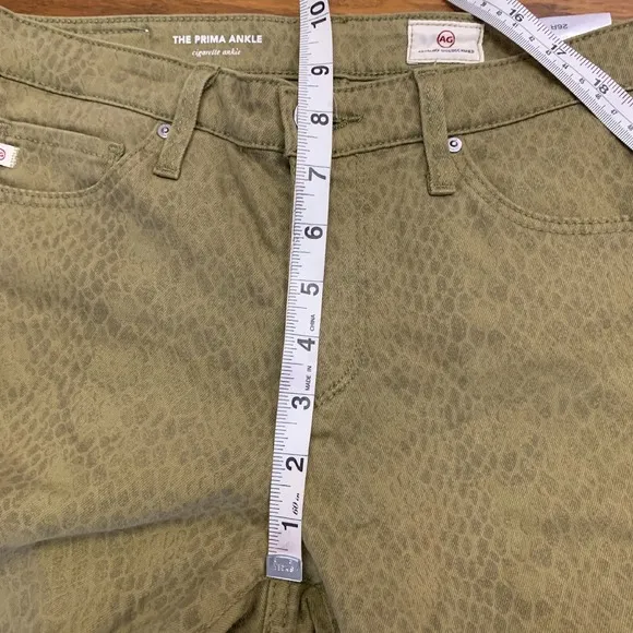 AG Adriano Goldschmied Jeans Womens 26‎ Green Prima Ankle Cigarette Snake Print - Image 9