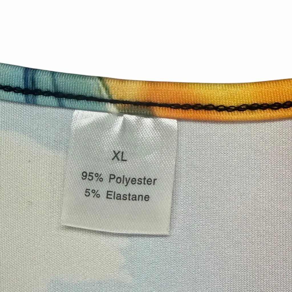 Women’s XL Floral Multicolor Dress Garden Boho Artsy Stretch Whimsy Red - Image 8