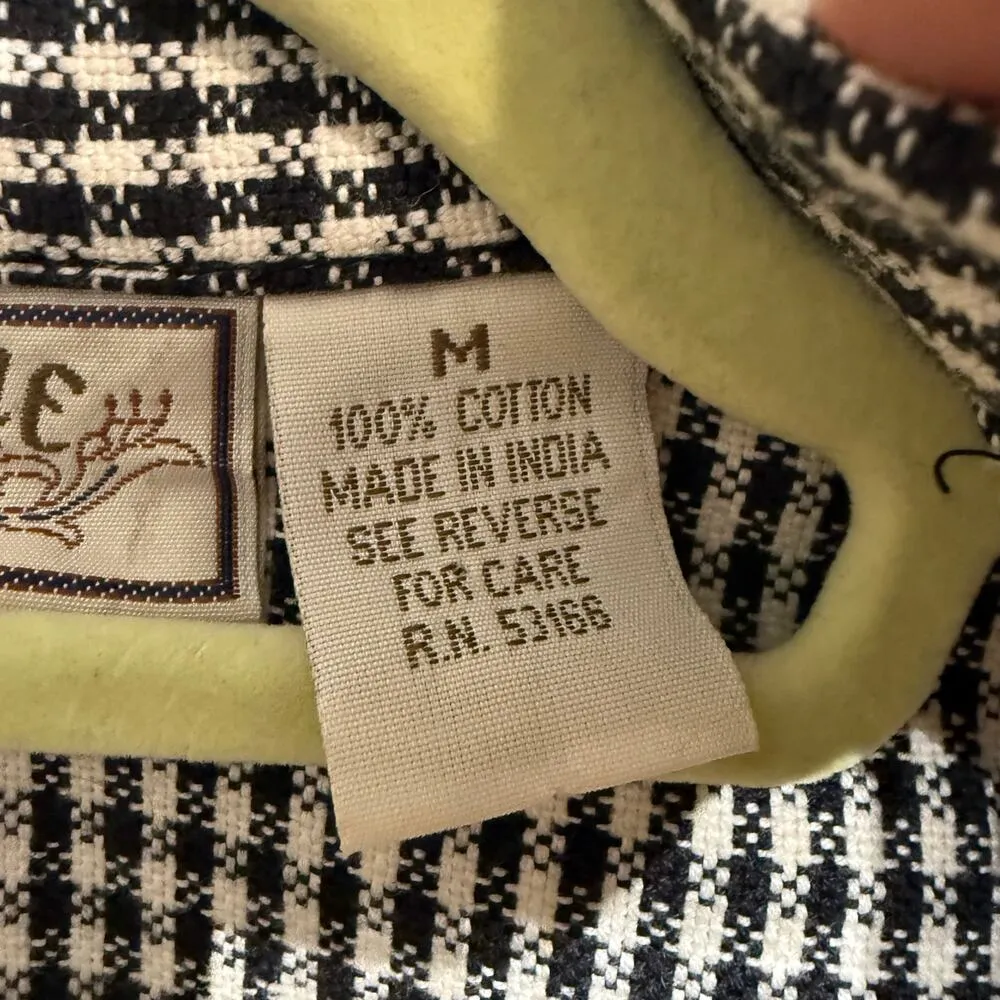 Rhythm Blue Black Gingham Vintage Western Vest Sz M Size M - Image 6