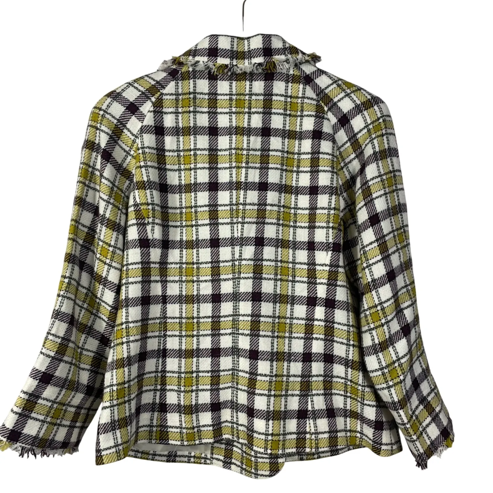 Pendleton Plaid‎ Peacoat Women's Wool Blend Jacket Lined Yellow Burgundy Check - Image 6